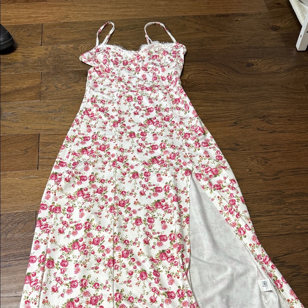 Floral Pink and White Women's Dress